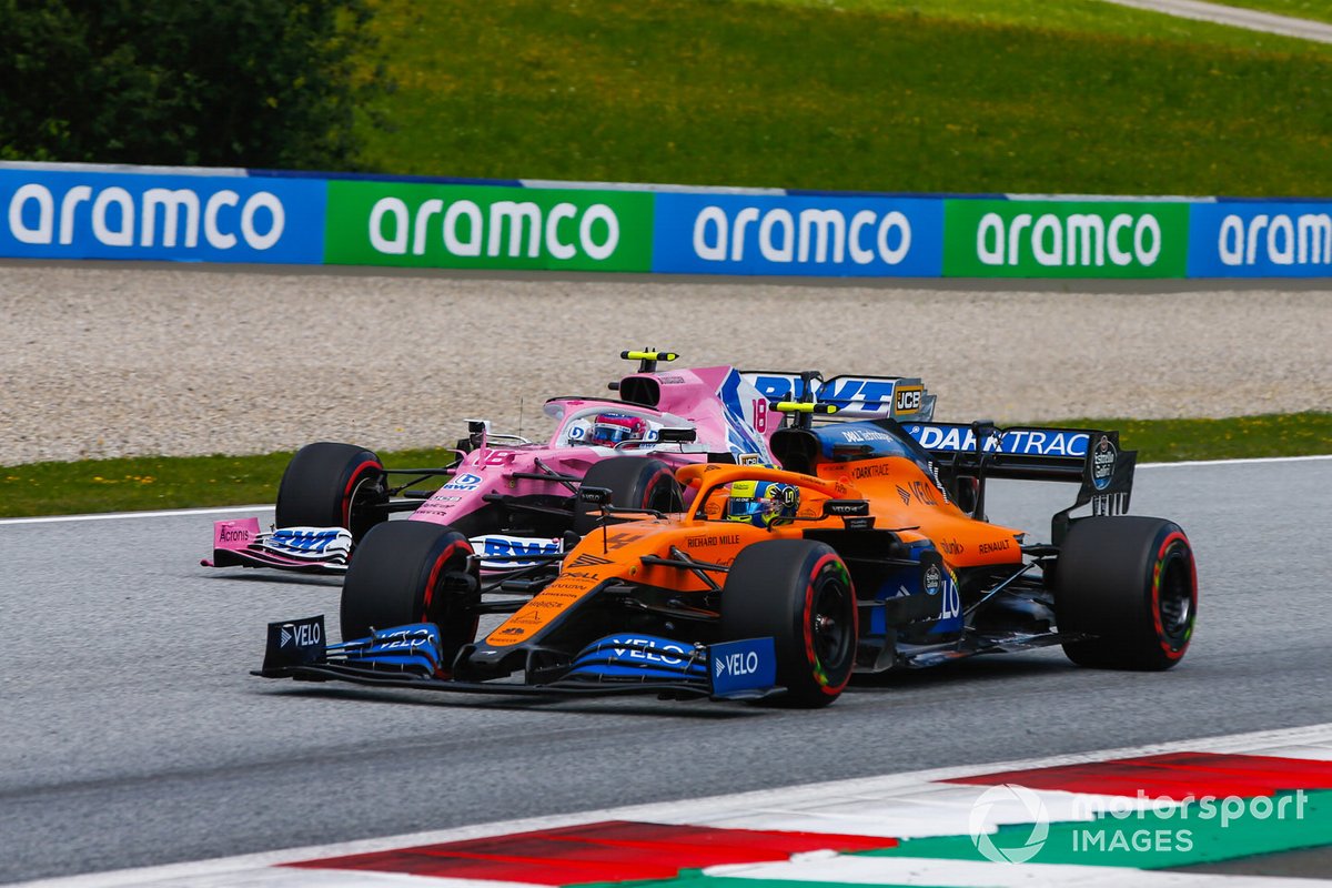Lando Norris vor Lance Stroll