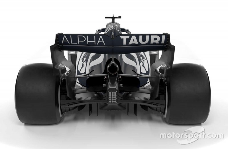 AlphaTauri AT01: una veduta posteriore del rendering