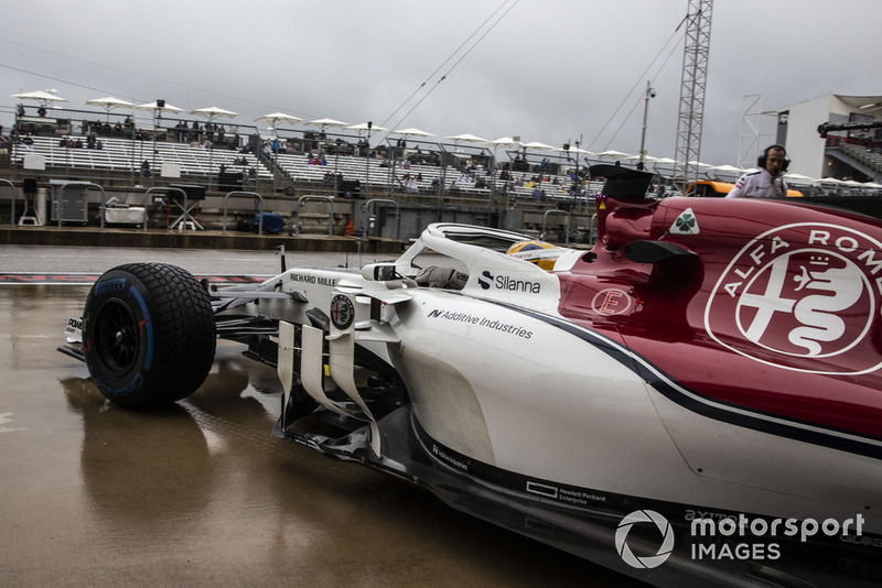 Marcus Ericsson in actie tijdens de GP van de Verenigde Staten in 2018.