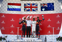 Max Verstappen, Red Bull, second place, James Vowles, Chief Strategist, Mercedes AMG F1, Race winner