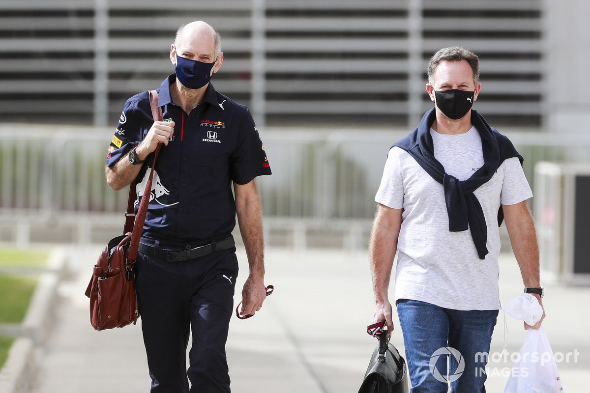 Adrian Newey, Chief Technical Officer, Red Bull Racing dan Christian Horner, Team Principal, Red Bull Racing