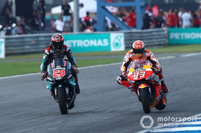 In der letzten Kurve probierte es Quartararo, aber Marquez schlug zurück