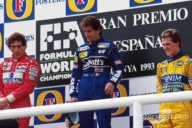 1993: 1. Alain Prost, Williams 2. Ayrton Senna, McLaren 3. Michael Schumacher, Benetton