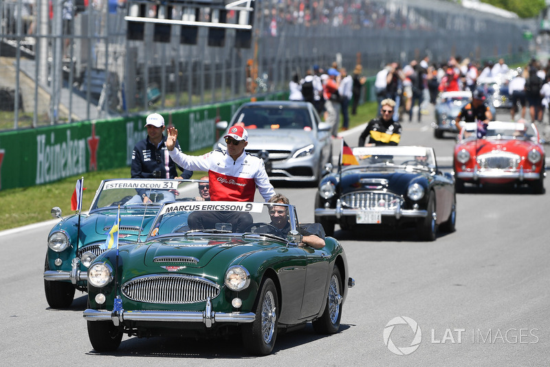 Marcus Ericsson, Sauber on the drivers parade