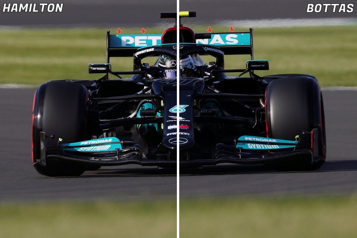 Vergelijking achtervleugel Mercedes W12
