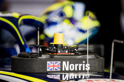 The steering wheel of Lando Norris, Carlin