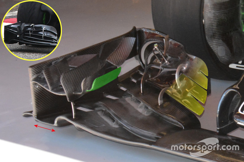 McLaren MP4-31, Vergleich Frontflügel neu und alt