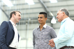 Stephen Fitzpatrick, Manor Racing eigenaar, Pascal Wehrlein, Manor F1 Team en Dave Ryan, Manor F1 Team Racing Director
