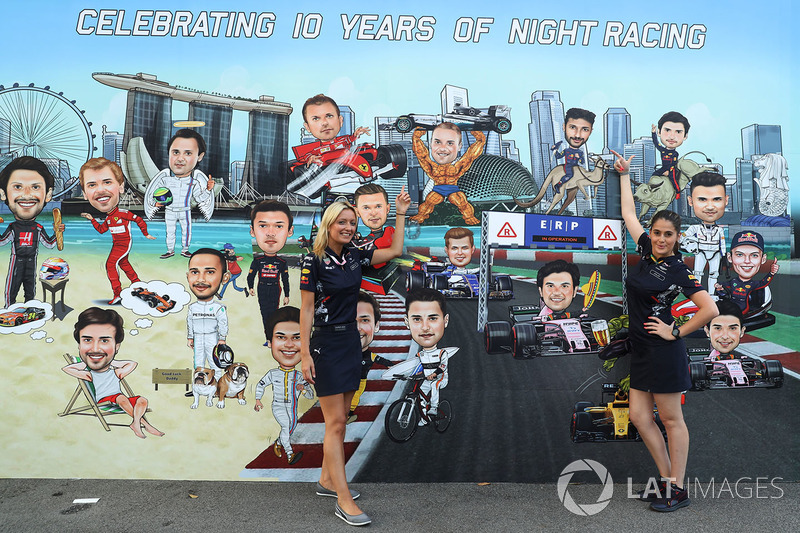 Mural and Red Bull Racing girls