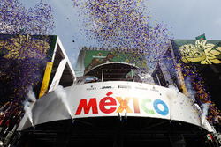 Podium: race winner Max Verstappen, Red Bull Racing, second place Valtteri Bottas, Mercedes AMG F1,