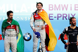 Jean-Eric Vergne, Techeetah, places 3rd, Lucas di Grassi, Audi Sport ABT Schaeffler, places 2nd, Daniel Abt, Audi Sport ABT Schaeffler, wins the Berlin ePrix