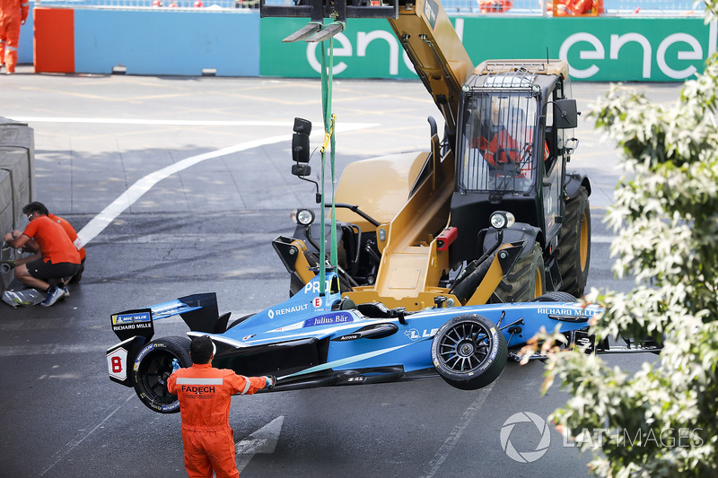 Crashed car of Nicolas Prost, Renault e.Dams