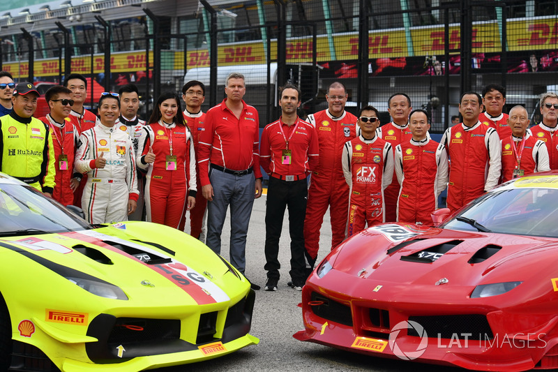 Kimi Raikkonen, Ferrari, Sebastian Vettel, Ferrari and Maurizio Arrivabene, Ferrari Team Principal, the Ferrari Challenge Asia Pacific 2017 drivers