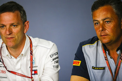 James Allison, Technical Director, Mercedes AMG, and Mario Isola, Racing Manager, Pirelli Motorsport, in a Press Conference