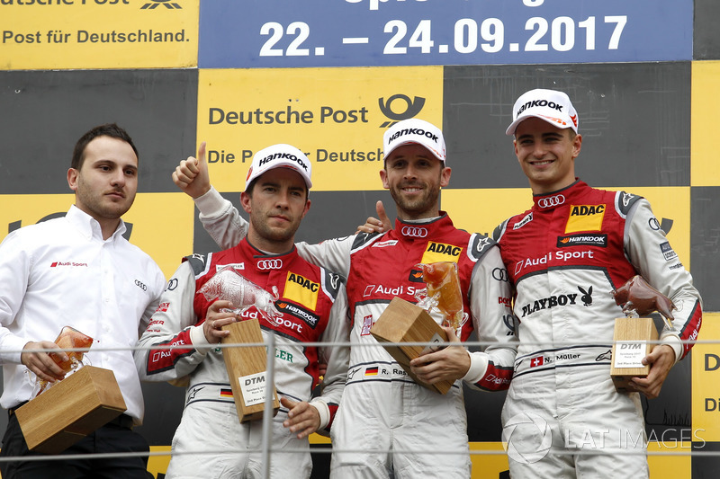 Подіум: переможець Рене Раст, Audi Sport Team Rosberg, Audi RS 5 DTM, друге місце Майк Рокенфеллер,