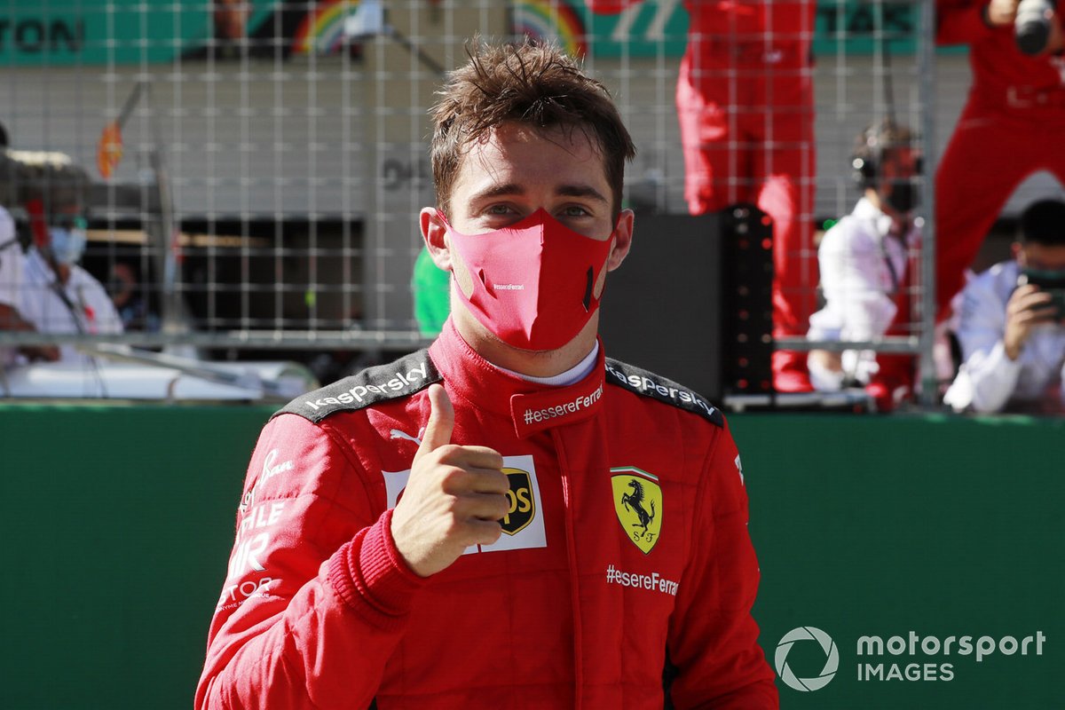 Charles Leclerc, Ferrari SF1000, celebrates after the race