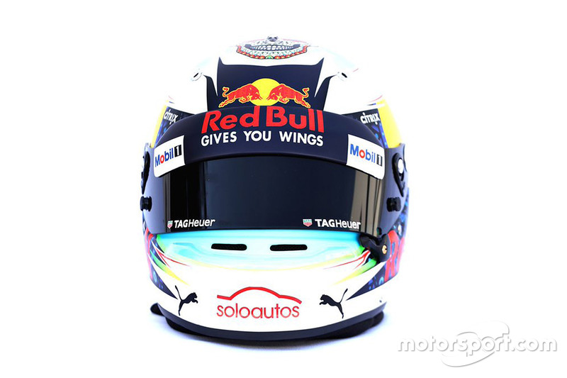 Diseño de casco especial de Daniel Ricciardo, Red Bull Racing, para el GP de México.