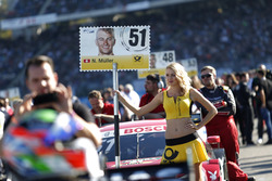 Grid girl of Nico Müller, Audi Sport Team Abt Sportsline, Audi RS 5 DTM
