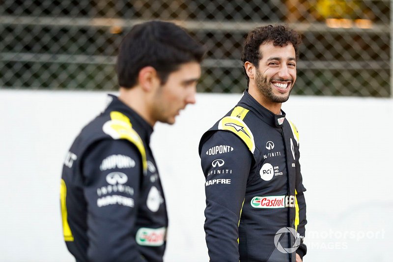Daniel Ricciardo, Renault F1 et Esteban Ocon, Renault F1