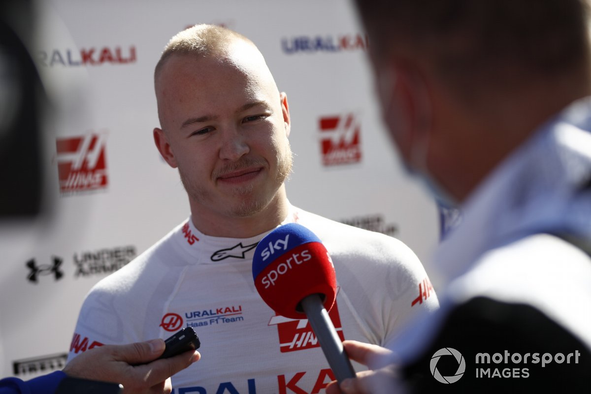 Nikita Mazepin, Haas F1 Team, is interviewed