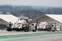 #2 Porsche Team, Porsche 919 Hybrid: Romain Dumas, Neel Jani, Marc Lieb; #1 Porsche Team, Porsche 91