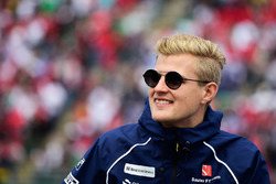 Marcus Ericsson, Sauber F1 Team, tijdens de rijdersparade