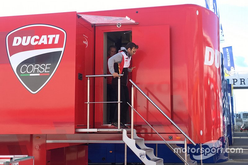 Johann Zarco, Team LCR Honda con Gigi Dall'Igna, direttore generale Ducati, e Paolo Ciabatti, direttore sportivo Ducati