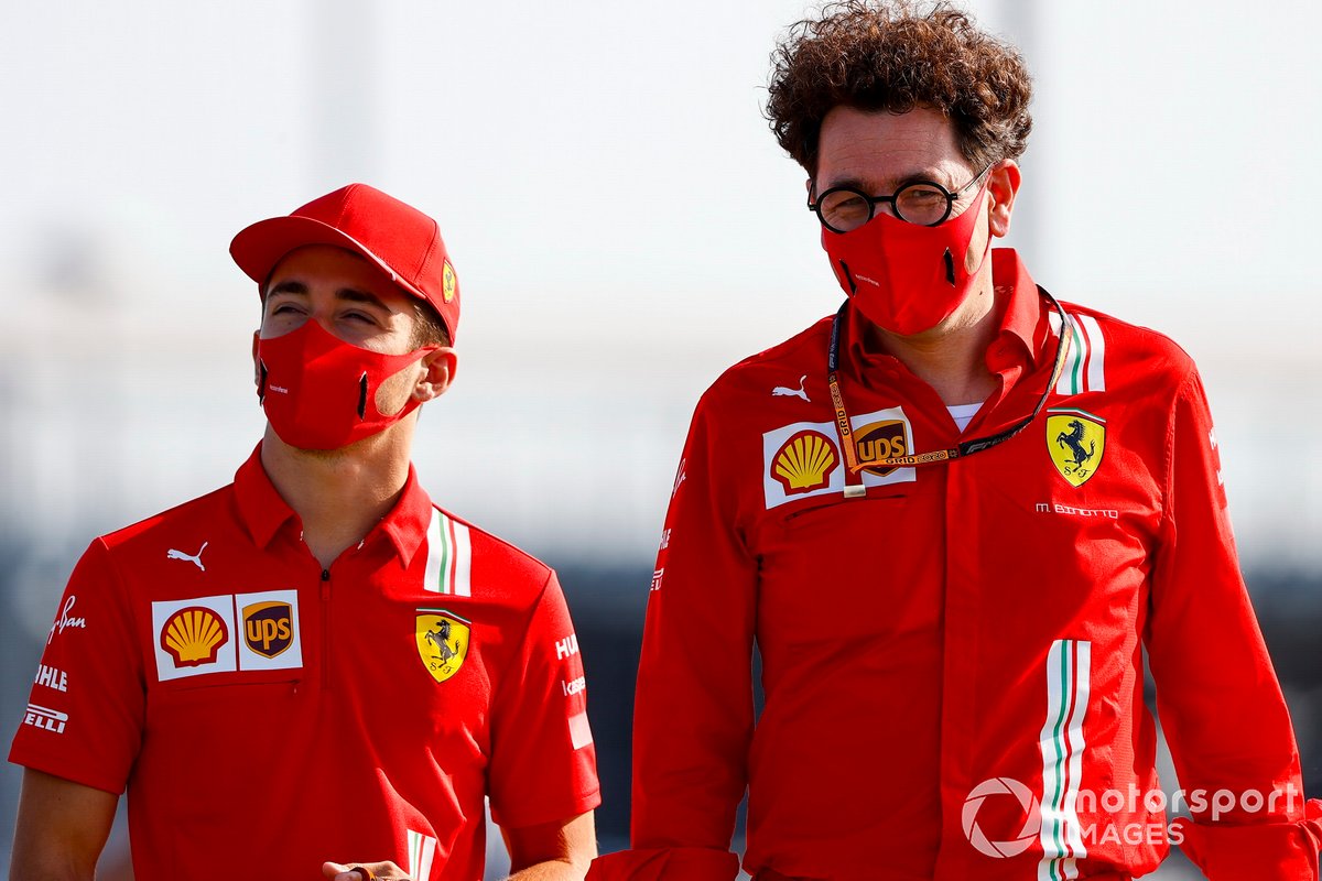 Charles Leclerc, Ferrari and Mattia Binotto, Team Principal Ferrari