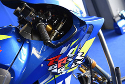 Dettaglio della carena sulla moto di Alex Rins, Team Suzuki MotoGP