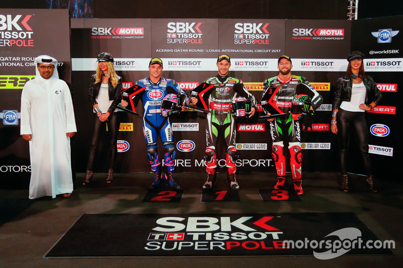 Superpole: Jonathan Rea, Kawasaki Racing, Alex Lowes, Pata Yamaha, Tom Sykes, Kawasaki Racing