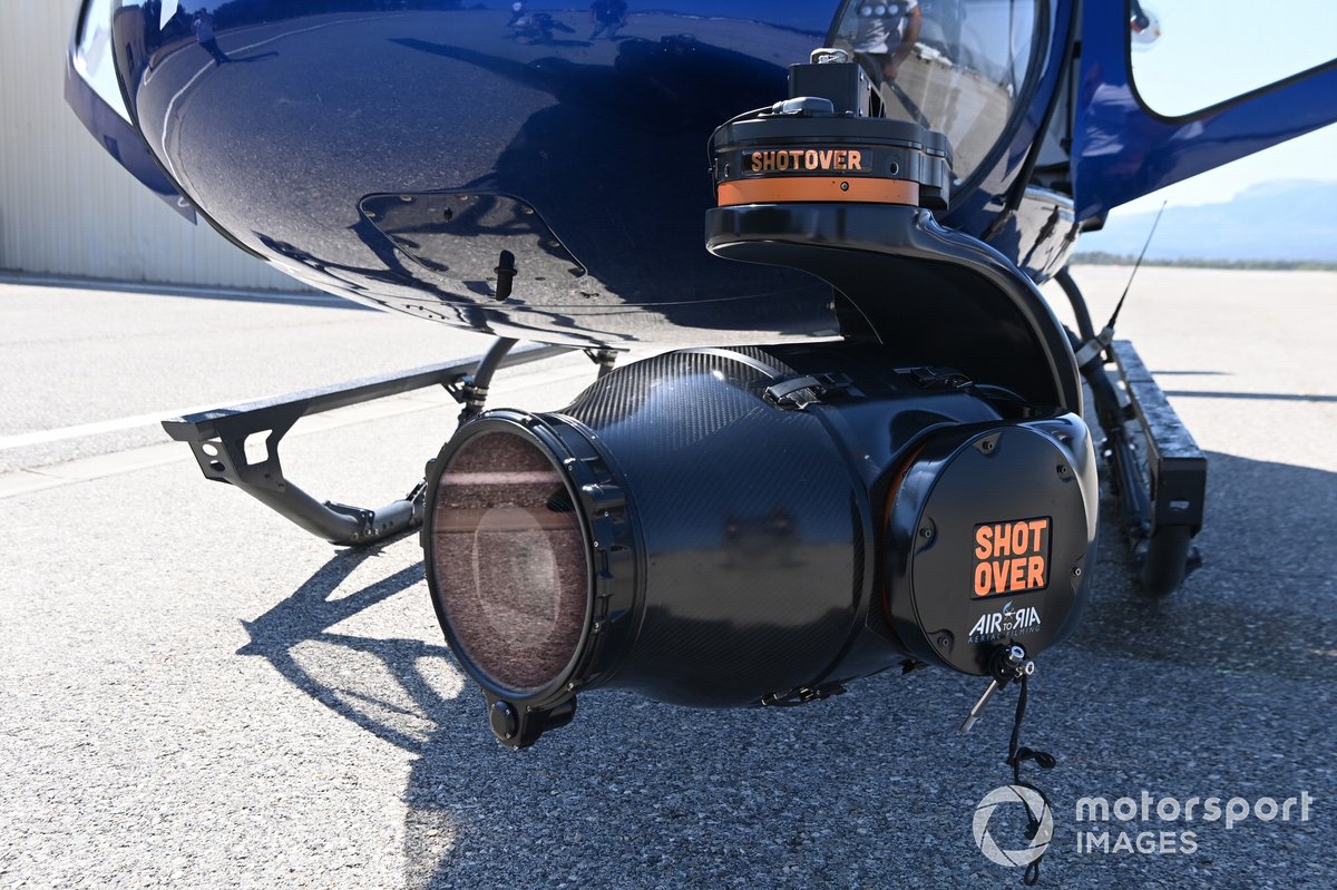 De Shotover F1-camera, die bediend wordt door aerial camera operator Lieven Hermans