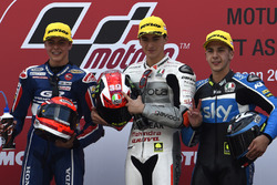 Podium: winner Francesco Bagnaia, Aspar Team Mahindra, second place Fabio Di Giannantonio, Gresini R