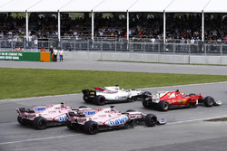 Kimi Raikkonen, Ferrari SF70H, Felipe Massa, Williams FW40, Sergio Perez, Sahara Force India F1 VJM1