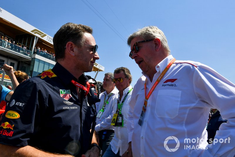 Christian Horner, Team Principal, Red Bull Racing, Ross Brawn, Managing Director of Motorsports, FOM