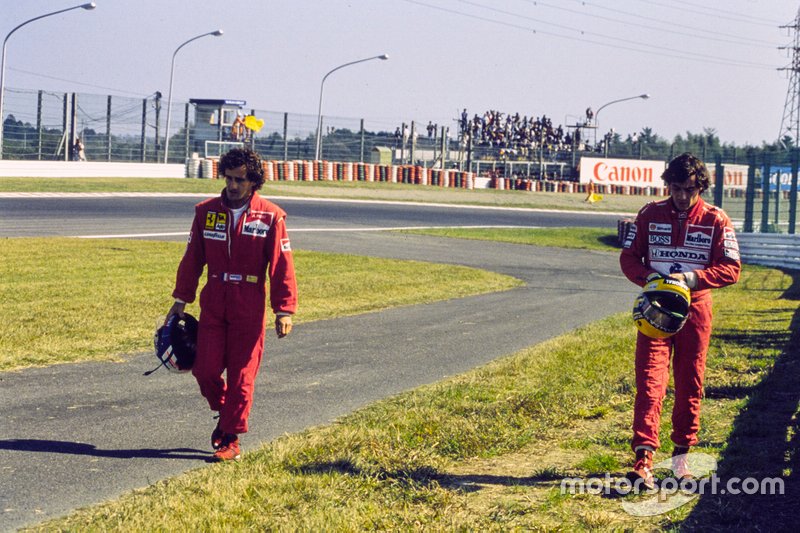 Alain Prost, Ferrari and Ayrton Senna, McLaren