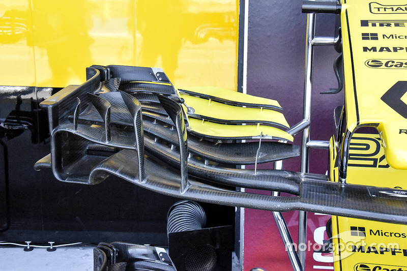 Detalle del alerón delantero del Renault Sport F1 Team RS 18