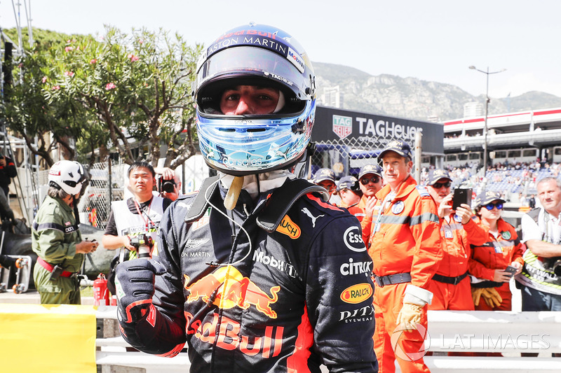 Daniel Ricciardo, Red Bull Racing, fête sa pole position