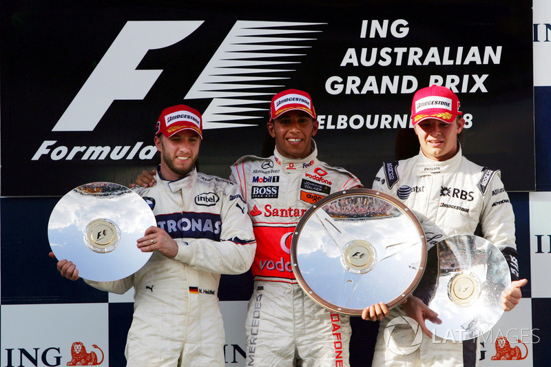2008: 1. Льюис Хэмилтон, 2. Ник Хайдфельд, 3. Нико Росберг