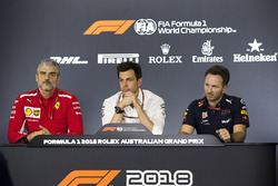 Maurizio Arrivabene, Ferrari Takım Patronu, Toto Wolff, Mercedes AMG F1 Direktör, Christian Horner,