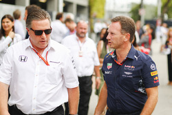 Zak Brown, Director, McLaren Technology Group, Christian Horner, director del equipo, Red Bull Racin