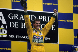 Podium: Race winner Michael Schumacher, Benetton