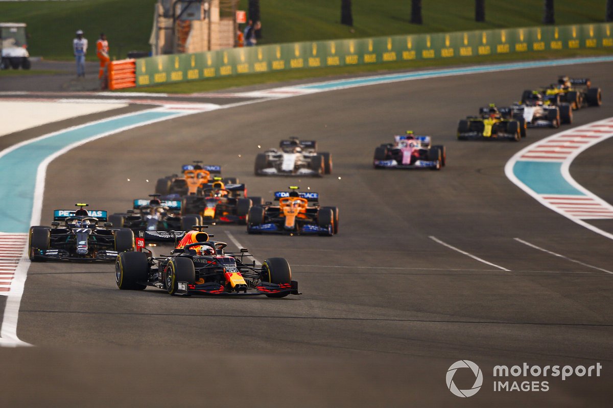 Max Verstappen, Red Bull Racing RB16, Valtteri Bottas, Mercedes F1 W11, Lewis Hamilton, Mercedes F1 W11.