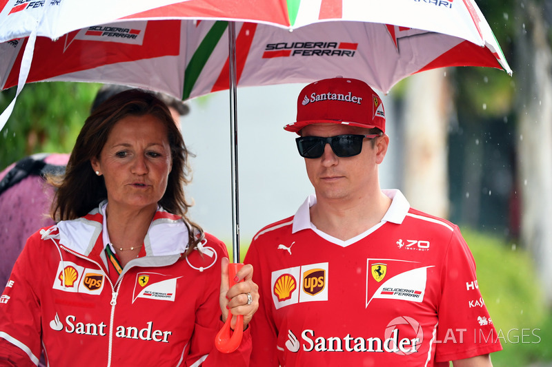 Kimi Raikkonen, Ferrari and Stefania Bocchi, Ferrari Press Officer