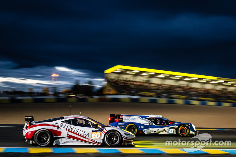 #47 KCMG Oreca 05 Nissan: Tsugio Matsuda, Matt Howson, Richard Bradley and #60 Formula Racing Ferrari 458 Italia: Christina Nielsen, Mikkel Mac, Johnny Laursen