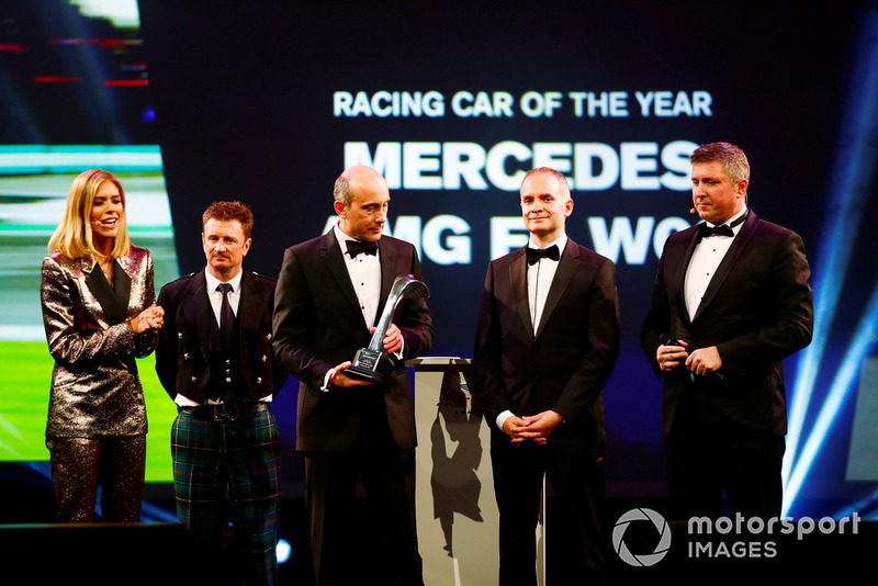 Allan McNish presents the Racing Car of the Year Award to Mercedes F1 for their Mercedes AMG F1 W09