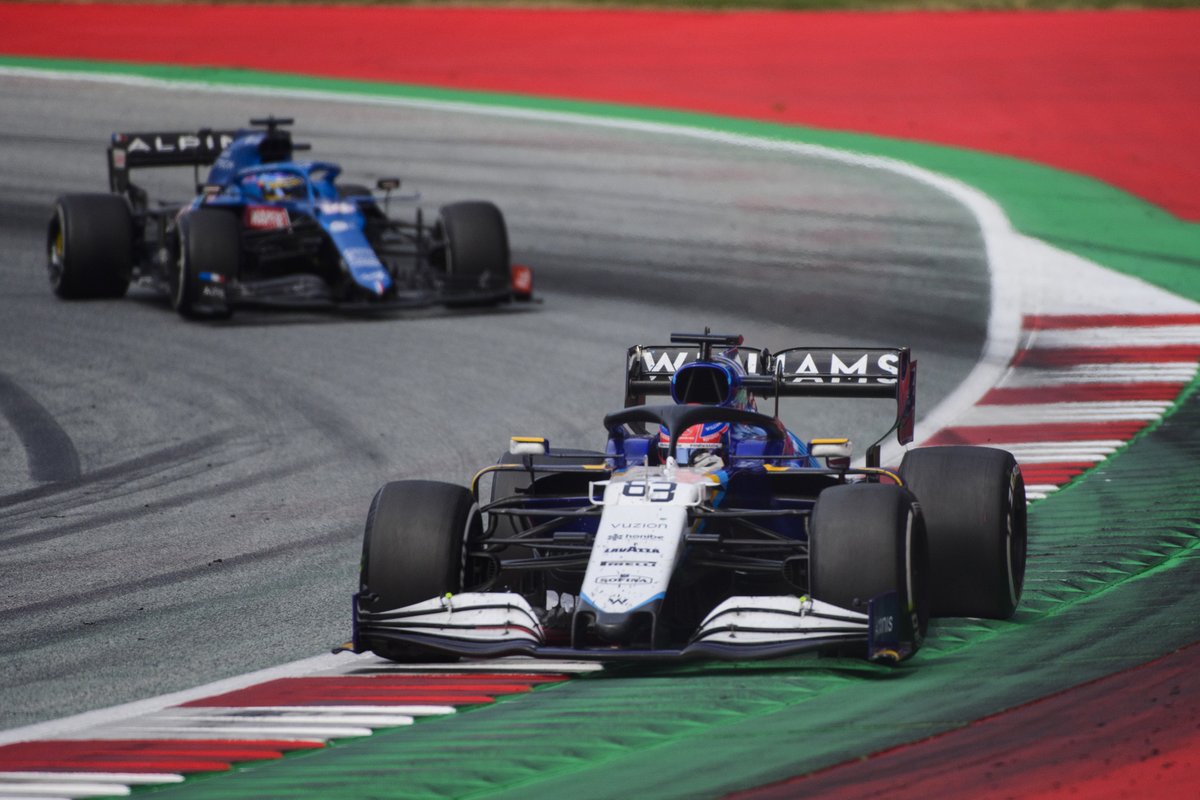George Russell, Williams FW43B,Fernando Alonso, Alpine A521