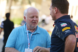 Norbert Vettel, vader van Sebastian Vettel, Ferrari met Christian Horner, Red Bull Racing teambaas