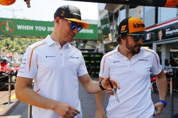 Stoffel Vandoorne, McLaren, and Fernando Alonso, McLaren