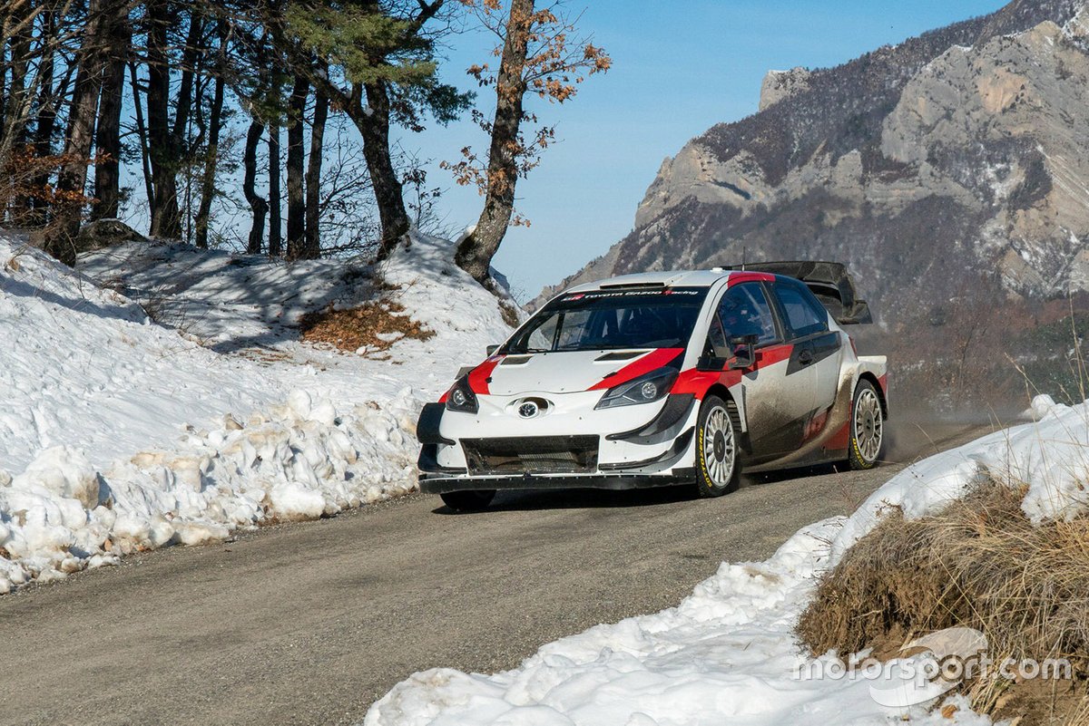 Juara dunia reli tujuh kali, Sebastien Ogier dan navigator Julien Ingrassia menguji Toyota Yaris WRC untuk Reli Monte Carlo 2021.