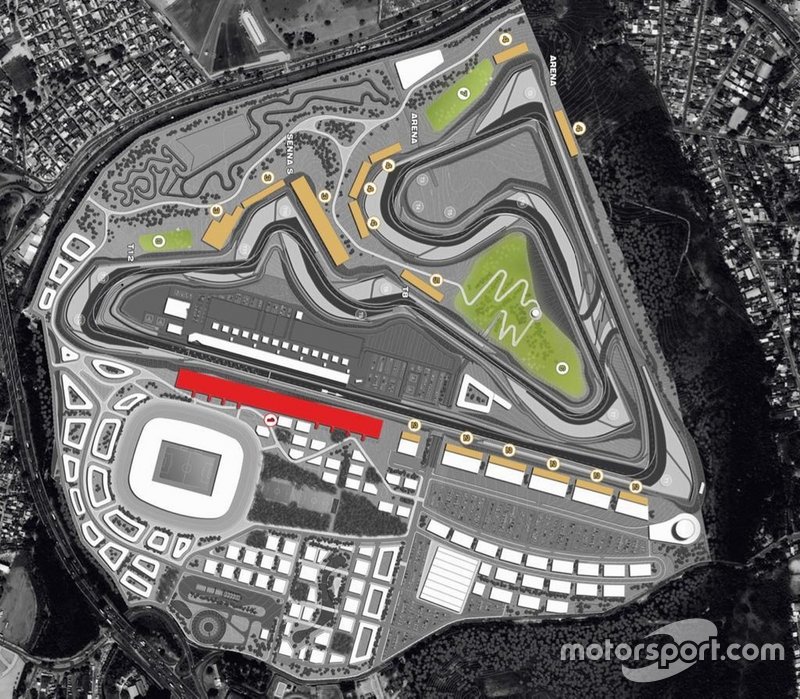 De voorgestelde layout van Rio Motopark in Rio de Janeiro.